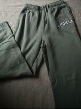 refuge Olive Green 'San Francisco' Logo Joggers
